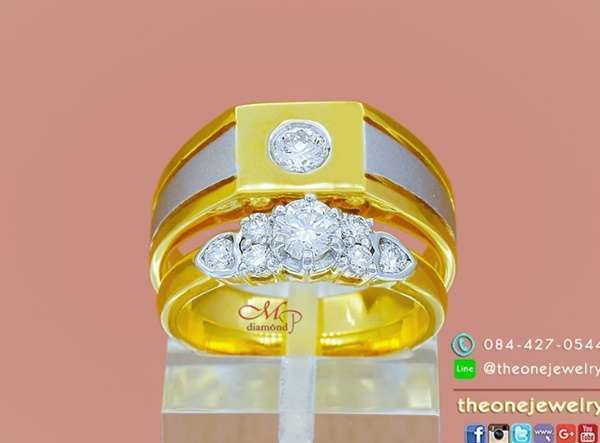 แหวนหมั้นแบบตัวเรือนทองแพคคู่จาก the one jewelry